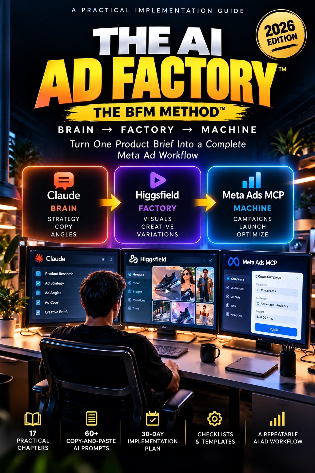 The AI Ad Factory — The BFM Method, 2026 Edition, ebook cover